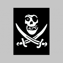 Pirát smrtka - lebka - chrbtová nášivka veľkosť cca. A4 (po krajoch neobšívaná) rozmery 36x24cm